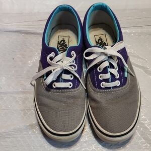 Vans Purple and Gray Sneakers with White Accents